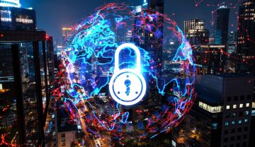 Glowing Padlock hologram